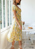 Vestido midi bohemio sexy con abertura y volantes Victoria